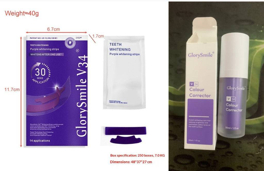 V34 Purple Teeth Whitening Strips
