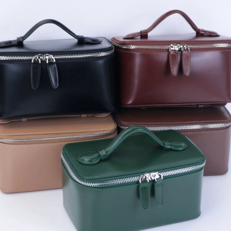 Handheld Leather Cosmetic Bag