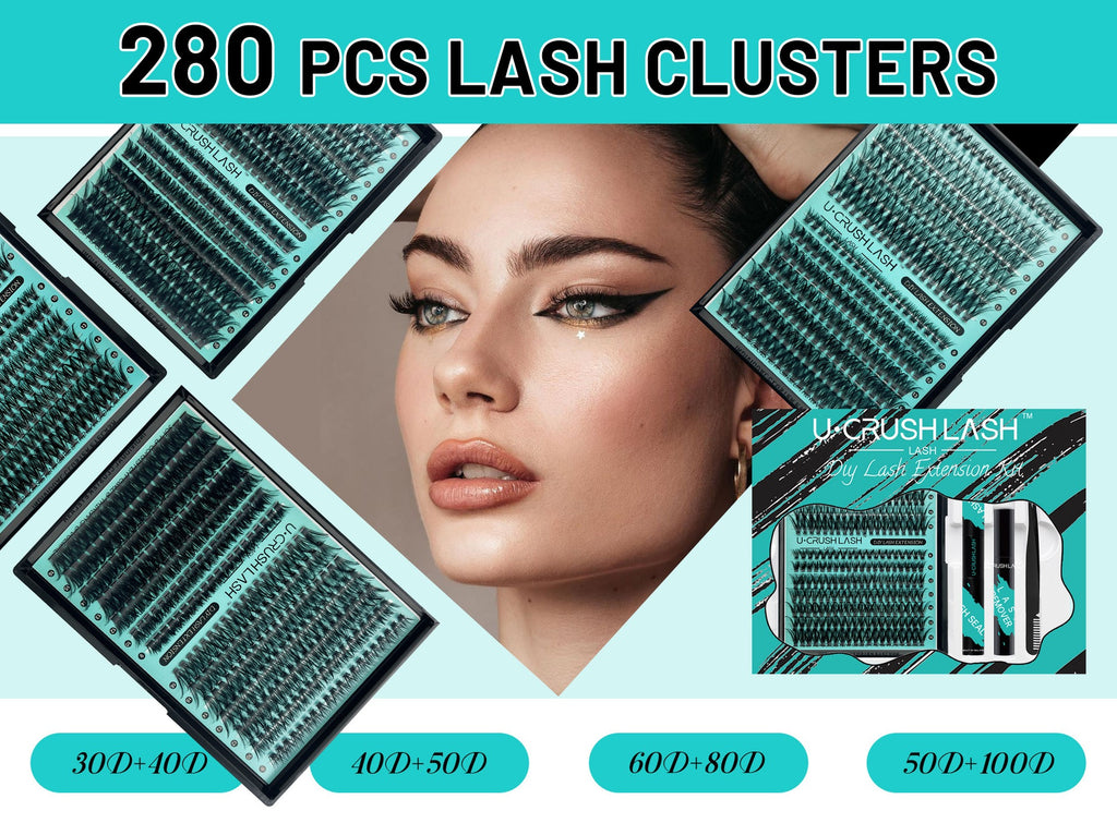 Individual Clusters Of Natural Black False Eyelashes
