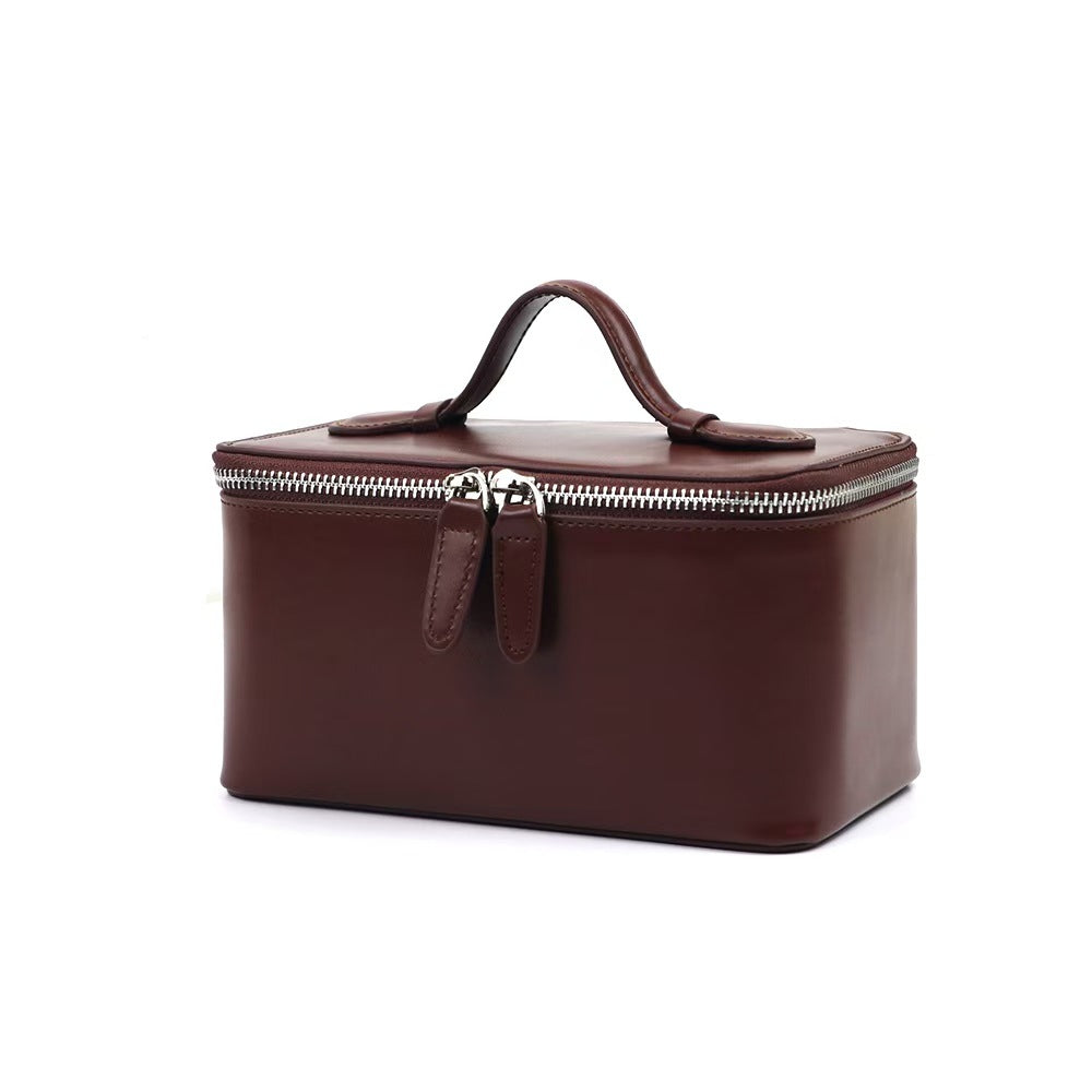 Handheld Leather Cosmetic Bag