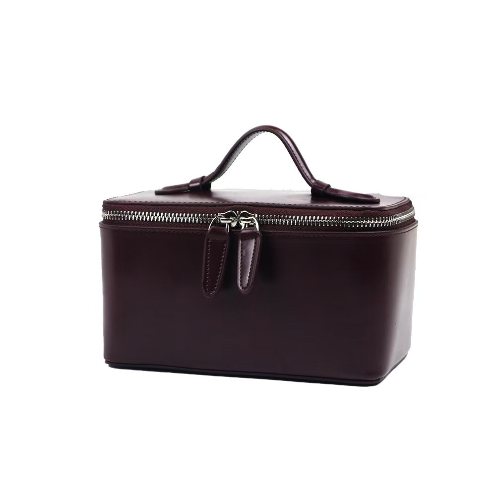 Handheld Leather Cosmetic Bag
